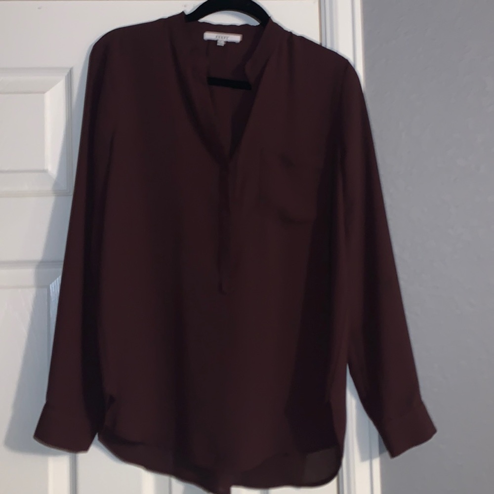Long sleeve maroon blouse